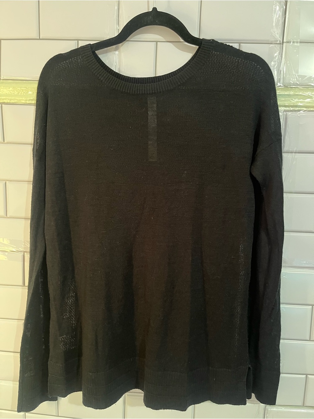 Lululemon Well Being Lightweight Black Knit Crewneck Sweater
